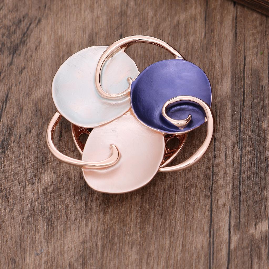 Broșă magnetică nouă, geometrică, emailată, cu floare goală, broșă multifuncțională pentru femei de la banchet