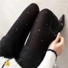 Retro Pantyhose Women'S Winter Dot Jacquard Bottom Socks Thick And Warm Outer Leggings Pantyhose Women