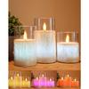 ACROSS Color Changing Flameless Candles With Remote Control, Battery Operated Candles LED Pillar Candle with Timer, 4'' 5'' 6'' candles set of 3 Pack