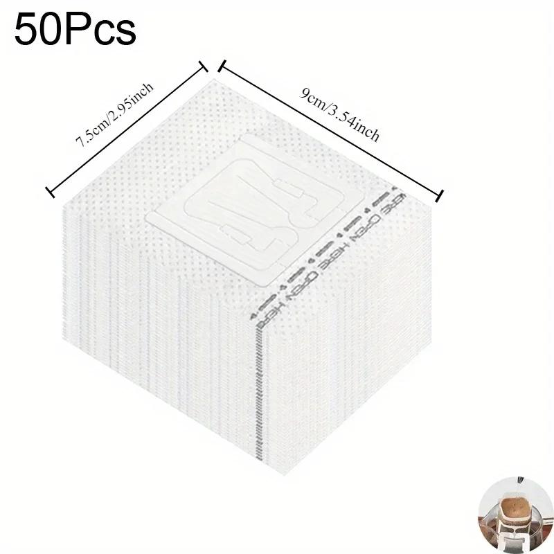 50 Stück Kaffeefilterpapierbeutel Einweg-Tropfkaffeebeutel Henkel Hängeohr Espresso Kaffeezubehör Teewerkzeug