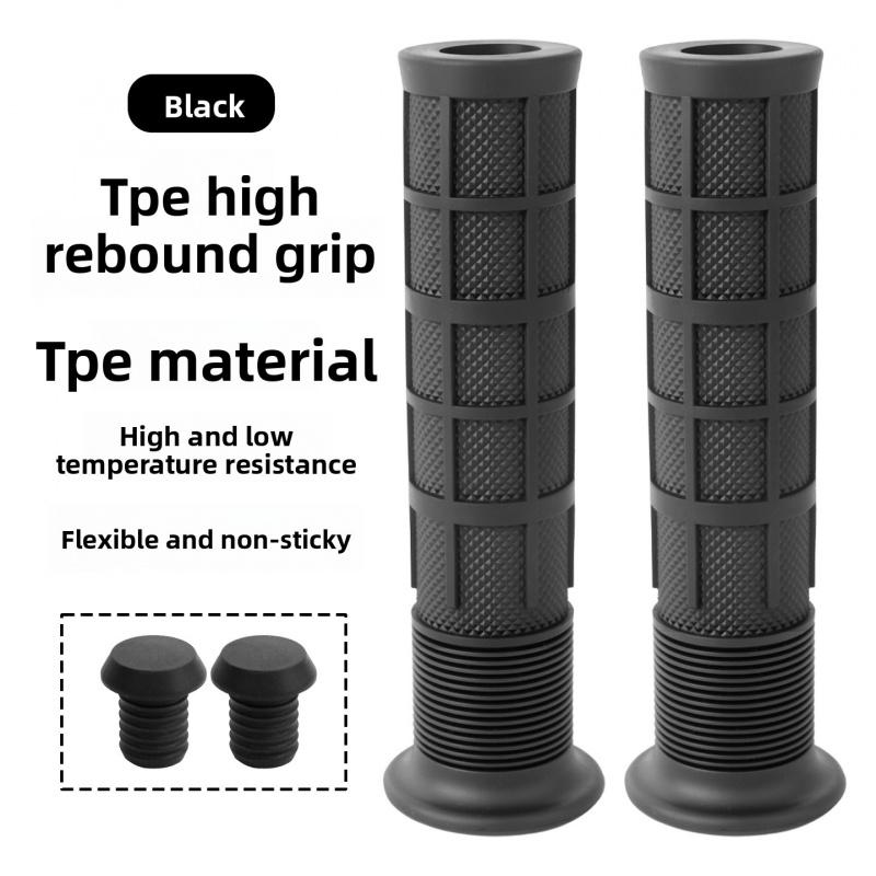 TPE Camo High‑Rebound Rubber Bike Handlebar Grips, Anti‑Slip Shock‑Absorbing Cycling Parts for Mountain & Folding Bikes