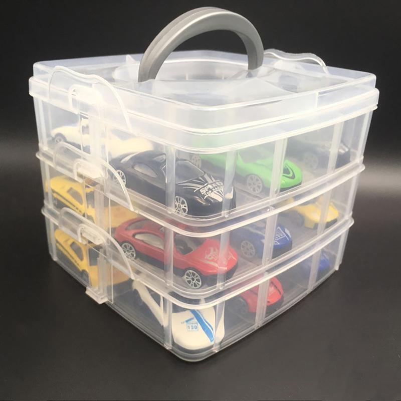 1:64 3-Layer Display Box Car Model Toy Cabinet Rack For Hotwheels Cars Diecast Storage Dustproof Box Auto Accessories