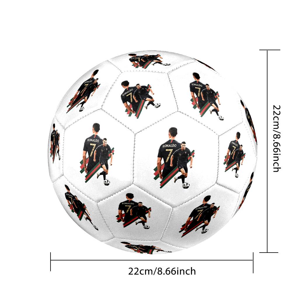 Cristiano Ronaldo Pallone da Calcio Taglia 5 Cucito a Macchina Universale per Interni/Esterni Regali per Appassionati di Calcio Regalo Perfetto per Amici e Famiglia