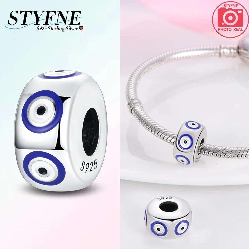 Blue Charms Beads Rotating Demon Eye Palm Moon Starry Sky Copper Charm Fit Original Pendant Bracelet Women Jewelry