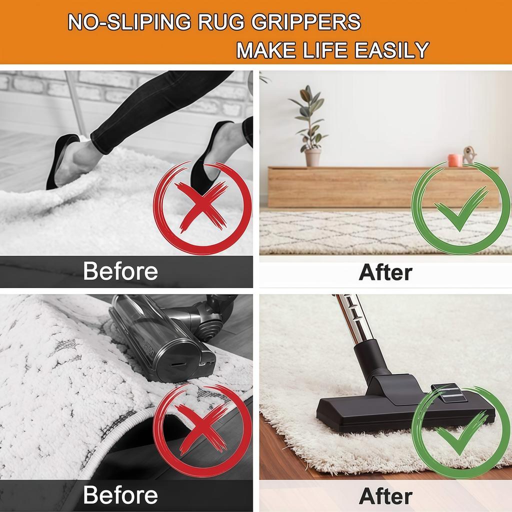 4/8/12Pcs Anti-skid Rubber Mat Triangle for Rug, Reusable Washable Grippers Rug Gripper, Non Slip Carpets Corners Pad