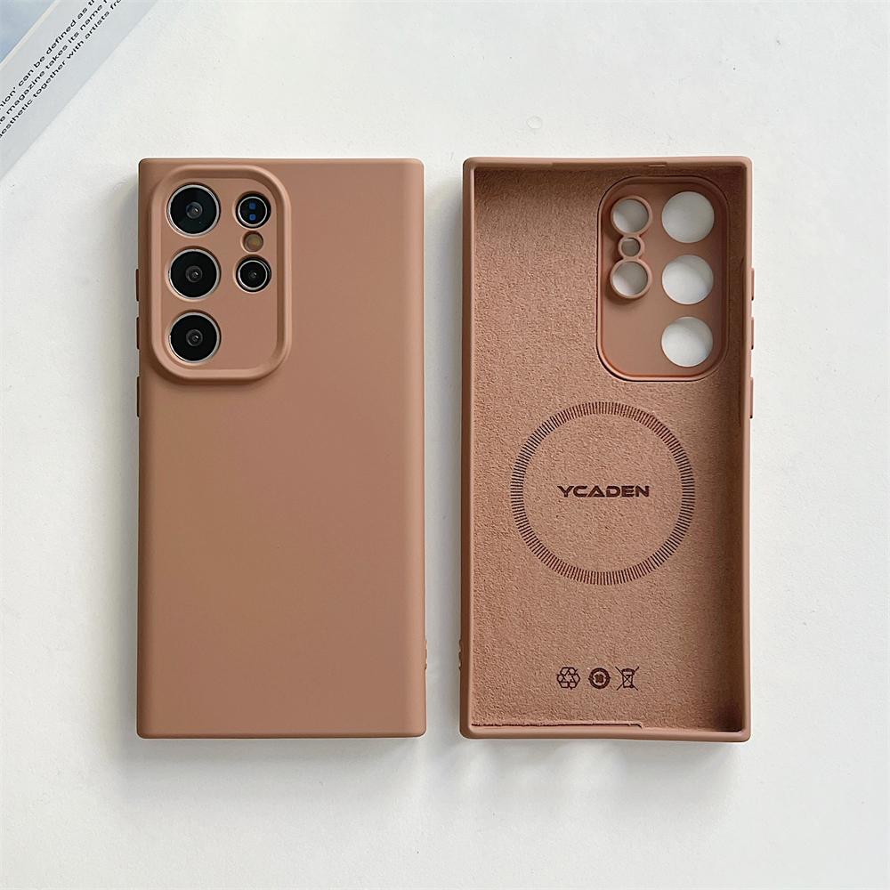 Voor Draadloos Opladen Vloeibare Siliconen Telefoonhoesje voor Samsung S26 S2 Ultra S24 S23 S22 Plus Magnetisch Schokbestendig Zacht Hoesje