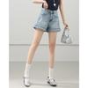 TERRE BLEUE Rhinestone Denim Shorts