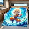 1PC Son Goku  Print Flannel Blanket, High Quality All Seasons, Home Decor, Warmth and Comfort, Perfect for Christmas Gifts