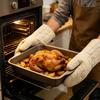 Yousheng 2Pcs Thickened Oven Mitts Heat-Resistant Kitchen Gloves Microwave Baking Gloves Machine Washable Essential Kitchen Tool for Hot Dishes
