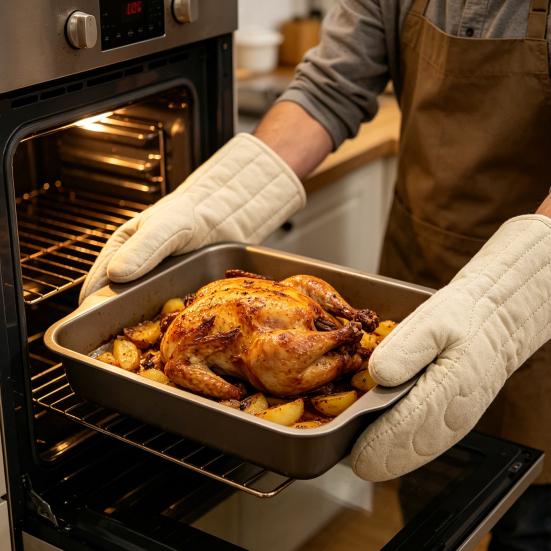 Yousheng 2Pcs Thickened Oven Mitts Heat-Resistant Kitchen Gloves Microwave Baking Gloves Machine Washable Essential Kitchen Tool for Hot Dishes