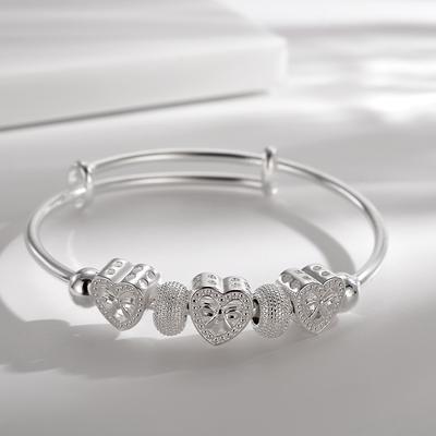 Bracciali da Donna a Cuore in Argento Sterling 925 per Signora Bracciali Festa di Matrimonio Gioielli per Matrimonio Amante Regali per le Vacanze Ciondoli di Design