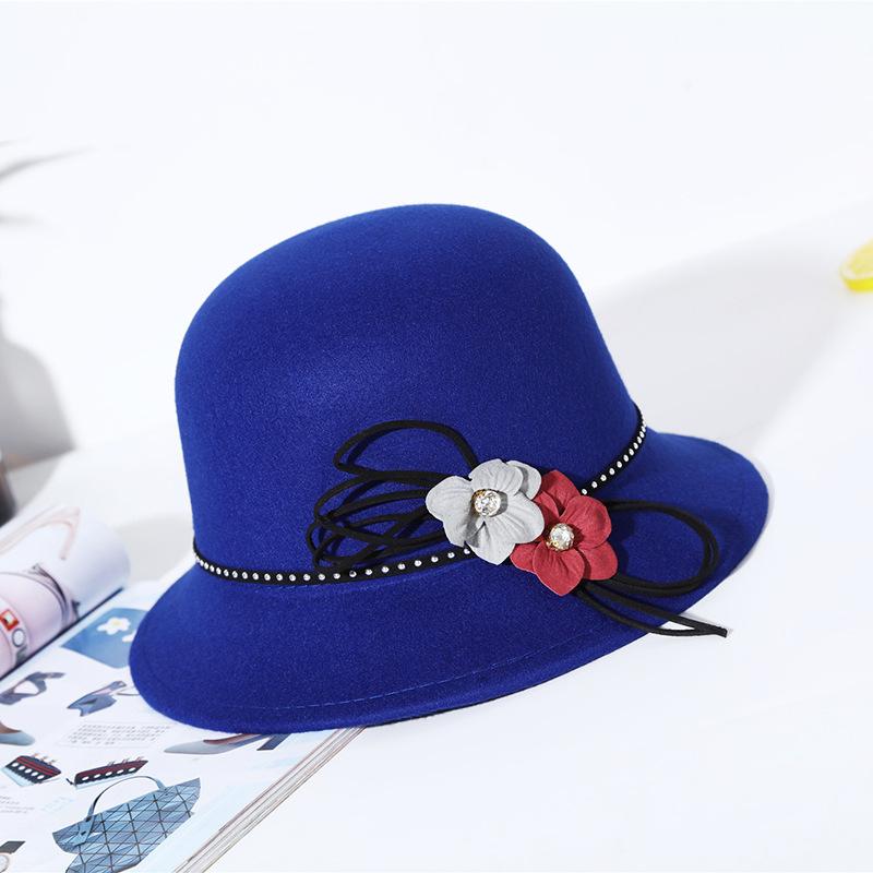 Hat Lady Autumn and Winter Cold and Warm Fashion Woolen Top Hat Trendy Basin Hat Bag Hair Help