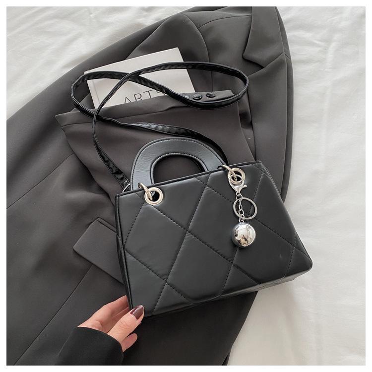 Trendy 2025 Argyle Embroidered Korean-Style Large Capacity Crossbody Handheld Bag