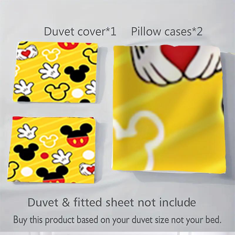3Pcs Mickey Mouse Bedding Sets For All Sizes New 3D Printed Bed Cover Comforter Duvet Cover Pillowcase Bedroom Decoration