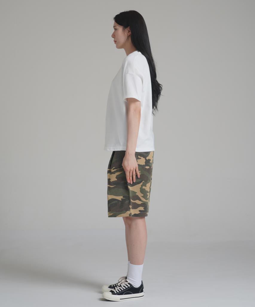 Noming Camo Einfalten-Taschen Weite Bermuda-Shorts - Grün