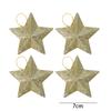 4/24PCS Glitter Star Christmas Tree Ornament Gold Pentagram Xmas Hanging Star Pendant Holiday Wedding Party Decoration Kids Gift