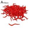 100/50PCS Fishing Lure Lifelike Fishy Smell Red Worms Soft Bait For Carp Bass Silicone Artificial Bait Fishing Accessories HOT