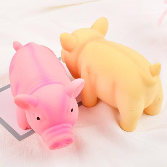 Quiekendes Ferkel Hundespielzeug Latex Schwein Hund Kauspielzeug Reinigt Zähne Interaktives Hund Wurfspielzeug für Welpen Zahnen Fangen Beißen