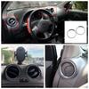2/4pcs For Nissan Micra March K13 Versa Sunny Almera Latio 2011-2017 AC Air Vent Ring Cover Trim ABS Chrome Car Styling Frame