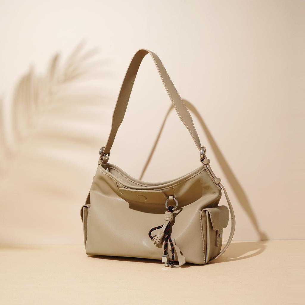 Rindsleder Premium Bucket Bag Weiches Leder Schulter Unterarmtasche Mode Vielseitige Messenger Bag Pendler