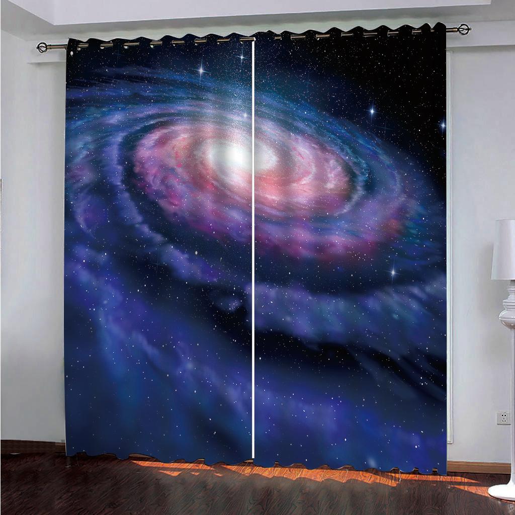 

Дети любят звездную серию, роскошные украшения для гостиной и спальни, солнцезащитные шторы, 2 шт., крючки, дыроколы 175W220H(CM)68x84in&Hook