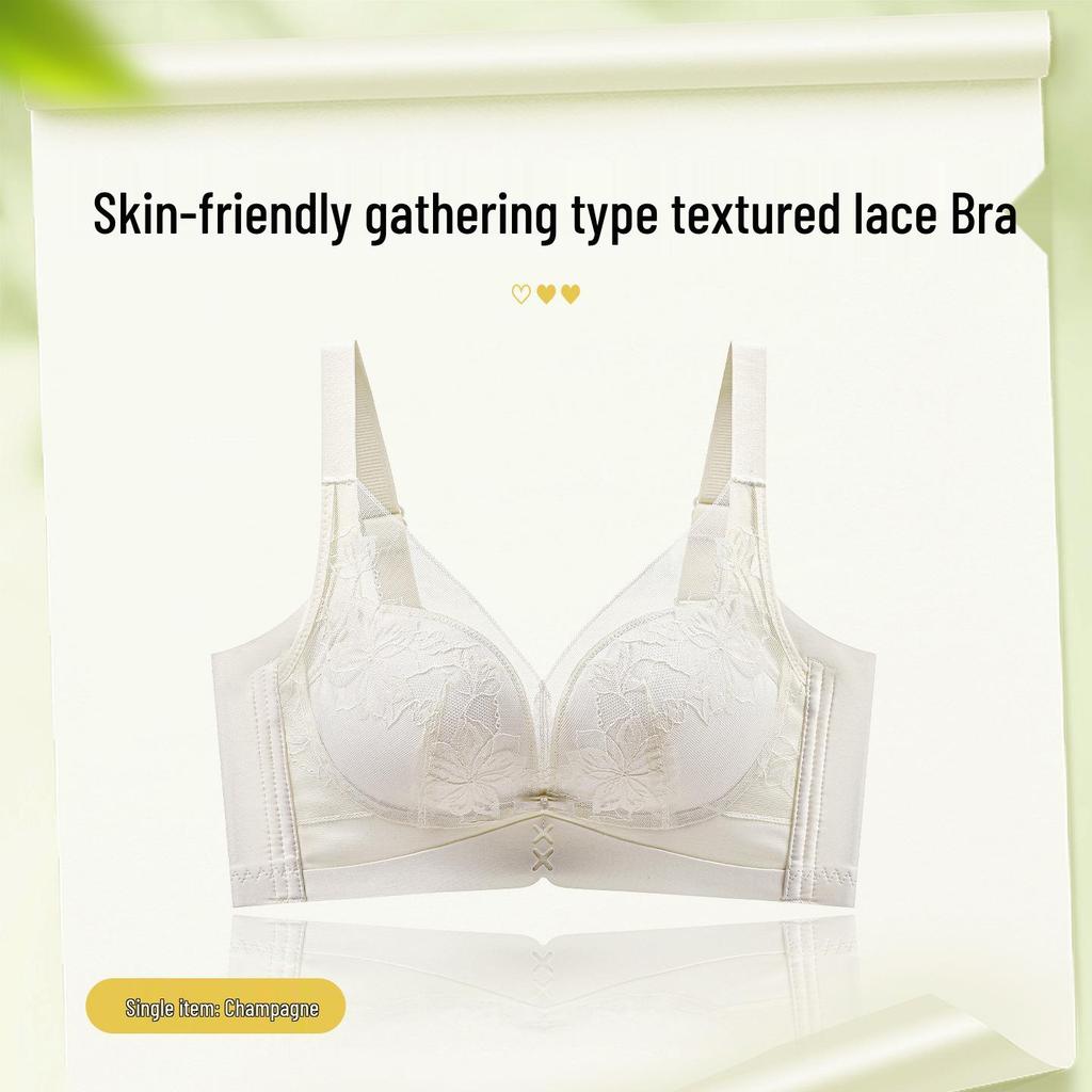 Elegant Lace Push-Up Bra for Small Busts: Back Slimming, Bust-Lifting, Anti-Sagging Design