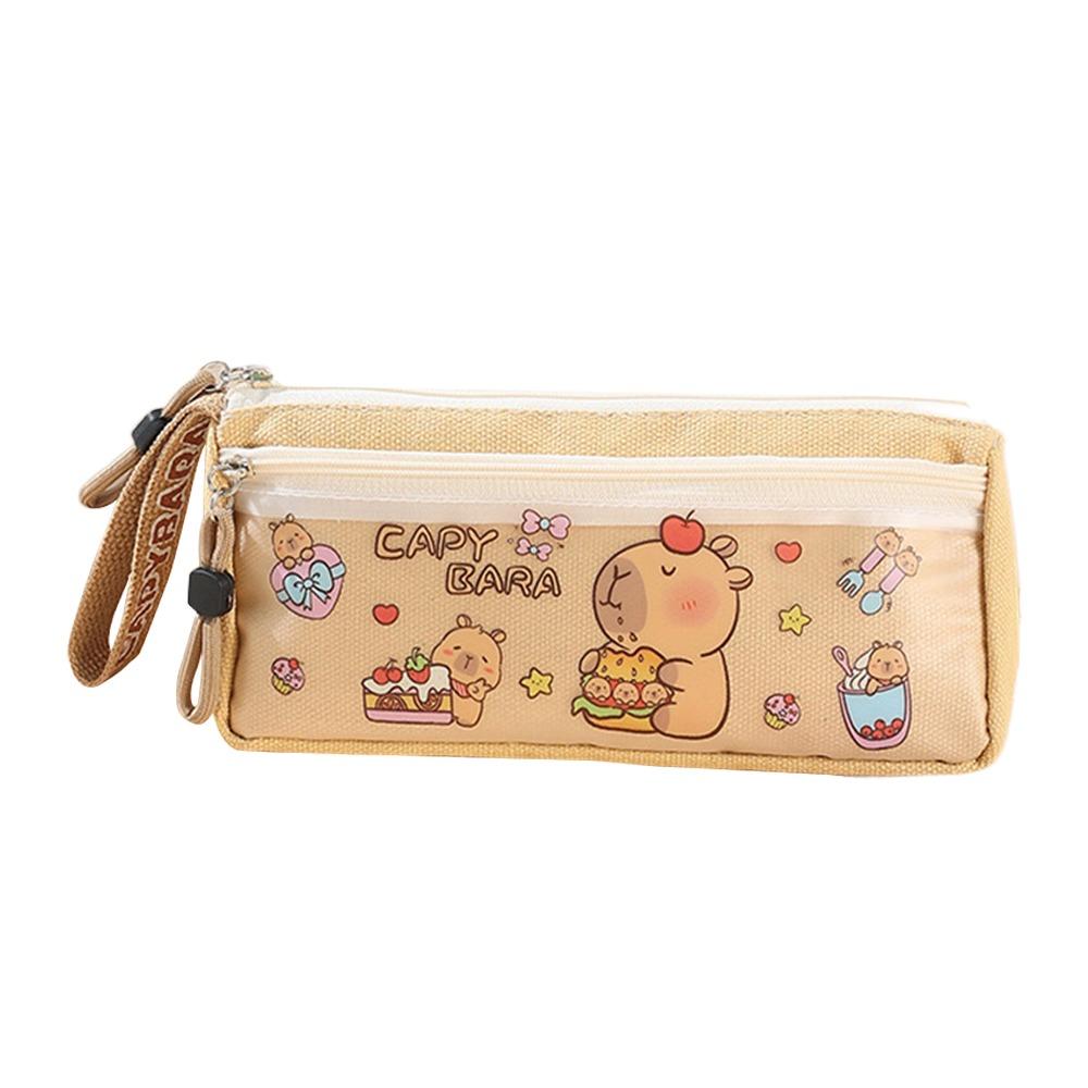 High Quality Capybara Triangle Pen Bag Large Capacity Multifunctional Stationery Bag Pen Box Gift