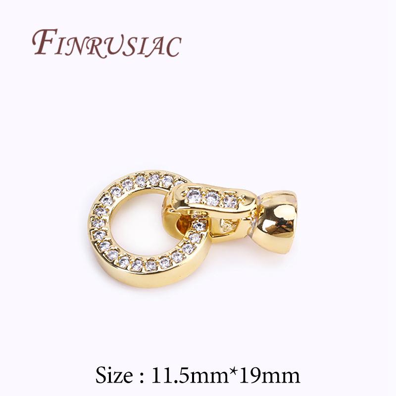 18K Gold Plated Brass with Zircon Clasps For Jewelry,Fasteners For Bracelets Connectors,Accessories DIY Jewelry Making Supplies