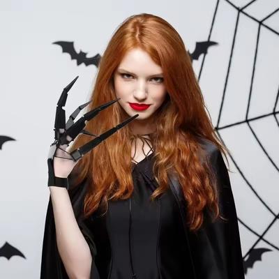 Dedos Articulados de Halloween Dedos Falsos Assustadores Mão de Esqueleto Cosplay Luva de Dedo Horror Realista Garra Fantasma Adereço Decoração de Festa