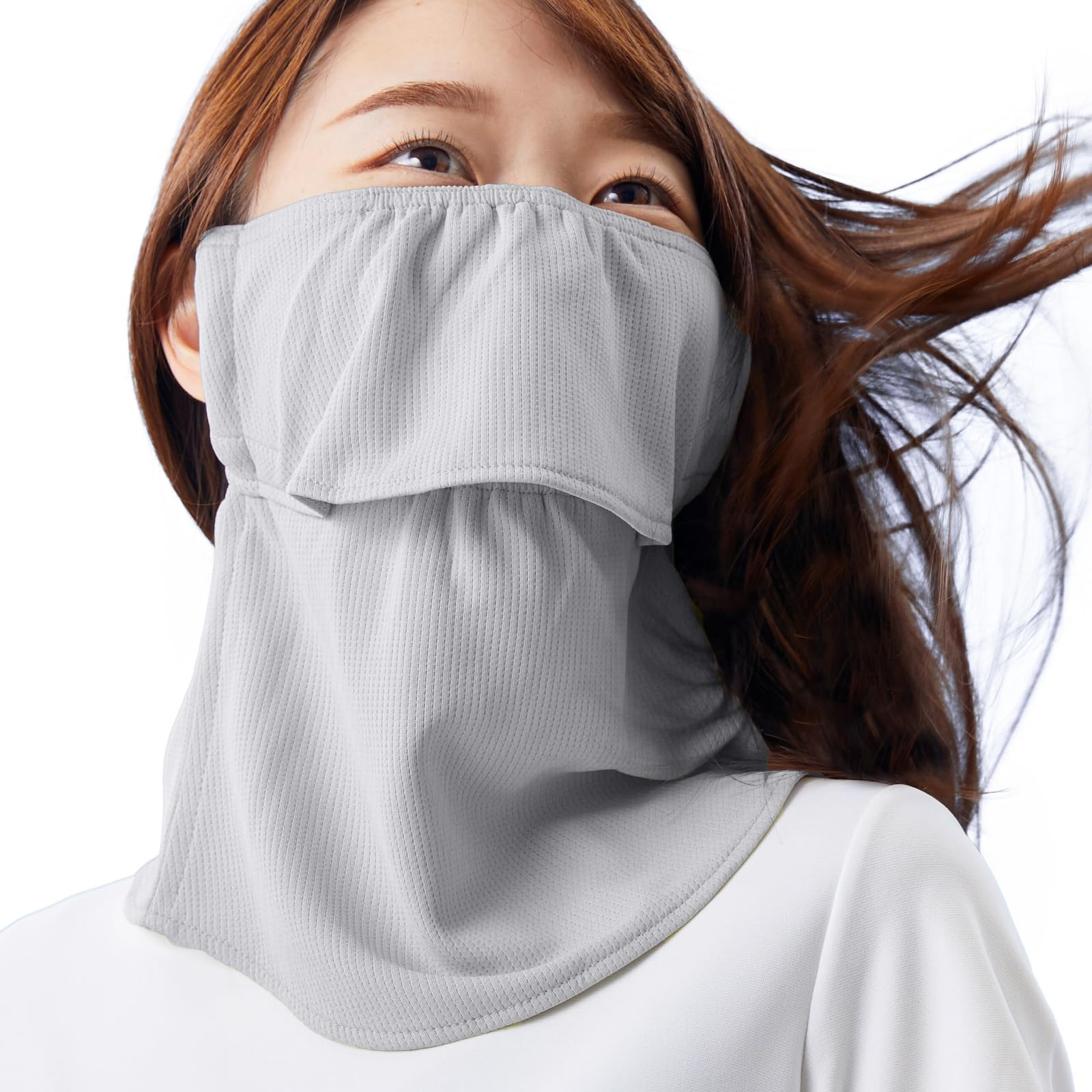 

МАСКА YAKENU С ЗАЩИТОЙ ОТ УЛЬТРАФИОЛЕТА Защита лица от солнца YAKENU Стандартная и с петлями, (Тип крючка) (Светло-серый)