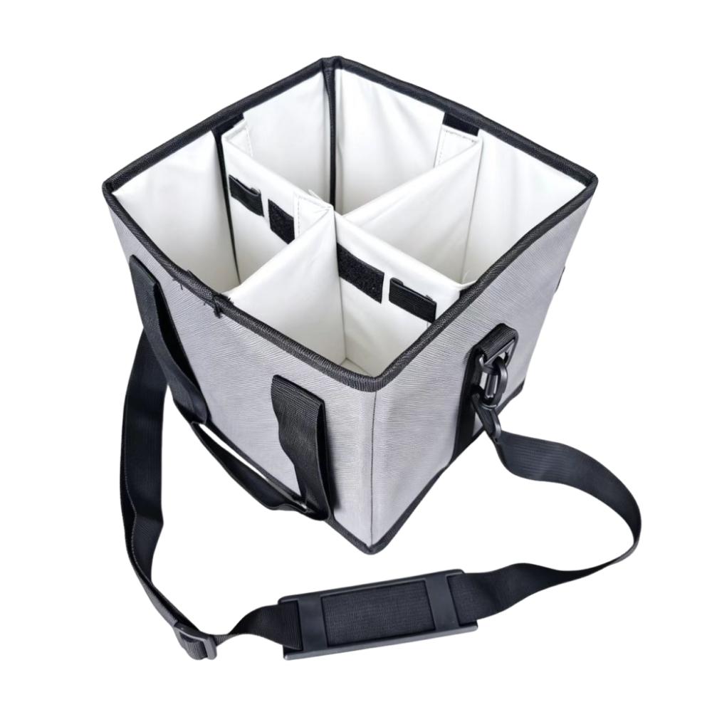 

Large Capacity Car Drink Carrier Bag 4 Compartment Auto Beverage Organizer Road Trip сірий