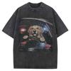 Funny Smoking Dog Cooking Tshrit Vintage Washed Tshirt S Oversized Loose Cotton Harajuku Tee Shirts Casual Streetwear Unisex