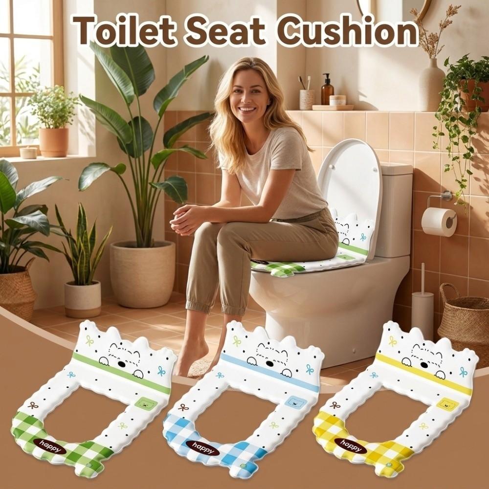 Waterproof Backrest Toilet Seat Cartoon Puppy Pattern Toilet Seat Cover Toilet Mat Bathroom Use