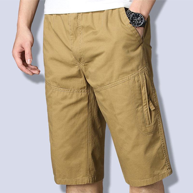 Men's Loose Cotton Cargo Shorts - Casual Mid-Length Five-Point Summer Wear