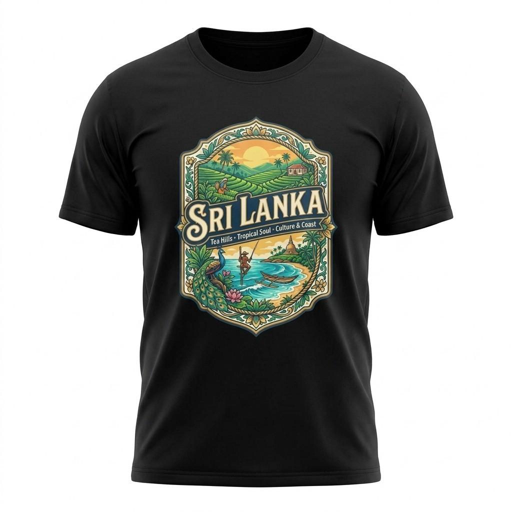 Sri Lanka Tropical Graphic T-Shirt Unisex Travel Tee