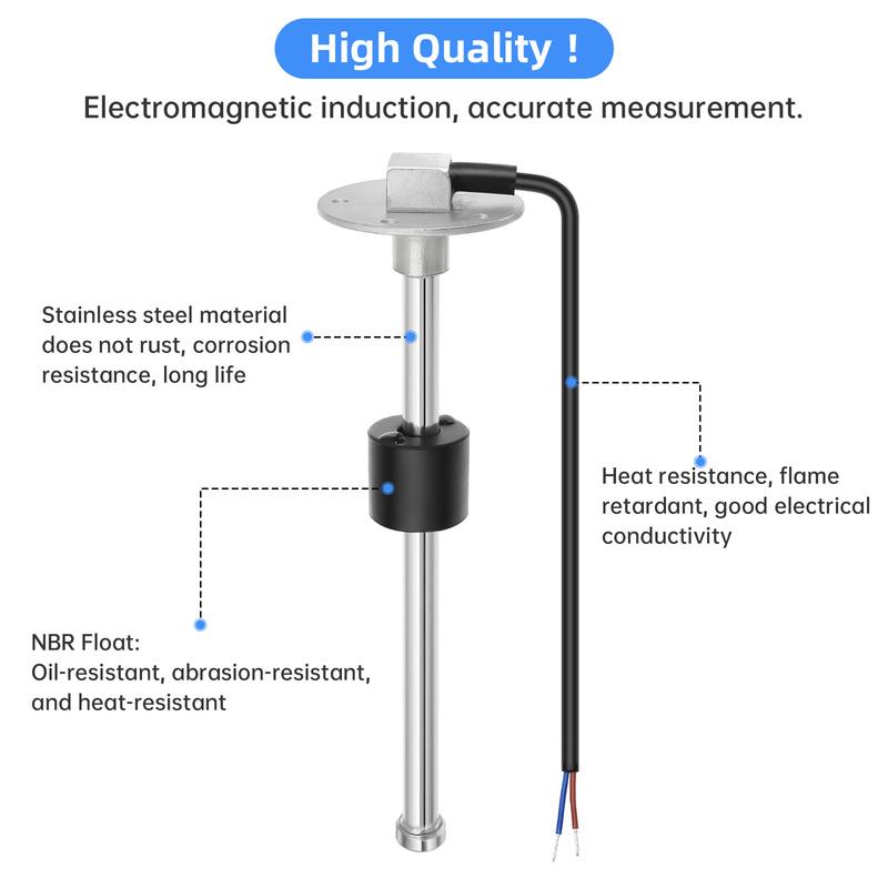 Digital 52mm Fuel Level Gauge with Flash Alarm+A5 Fuel Level Sensor 0-190 Ohm Oil Tank Meter Indicator for Car Boat Motor 9-32V