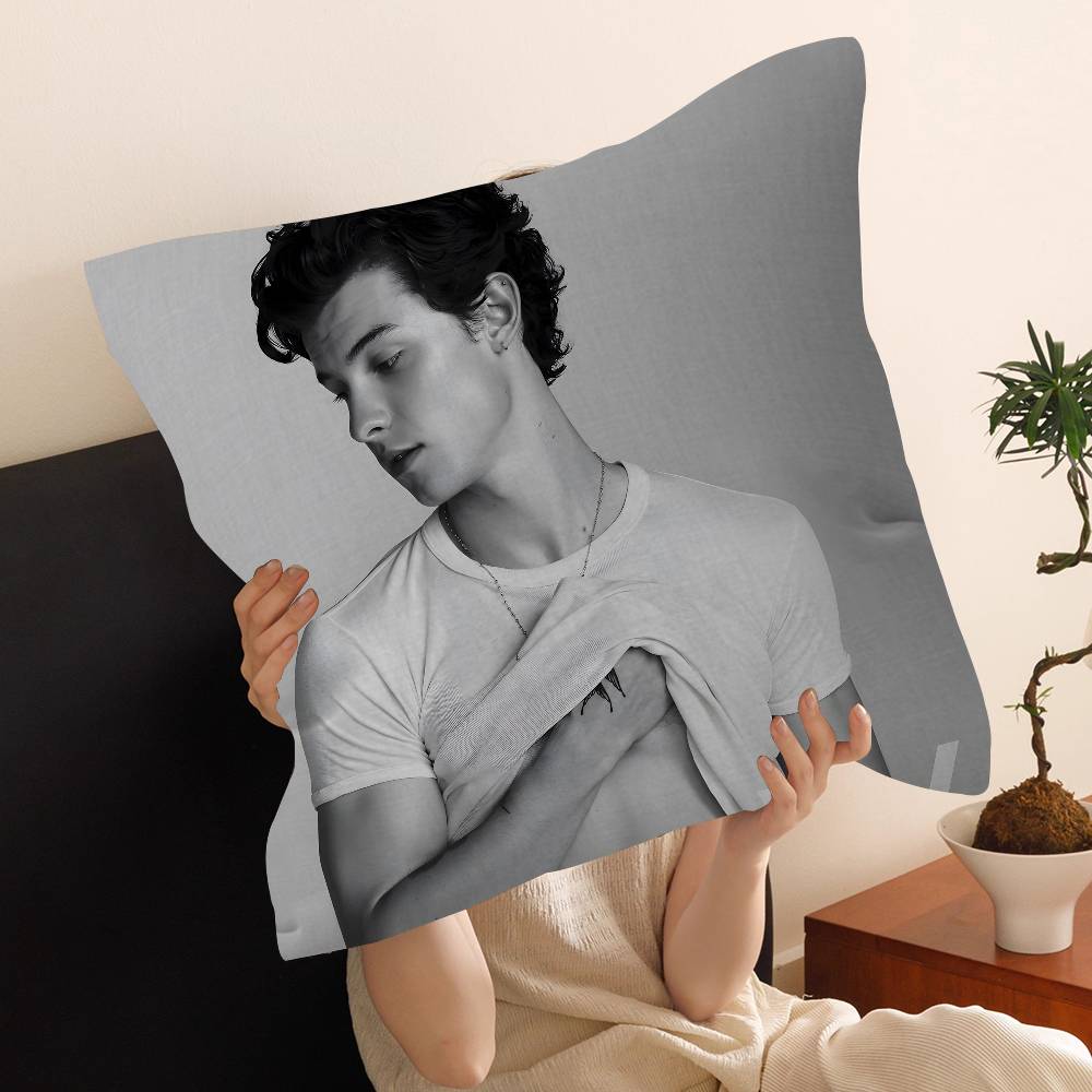 Handsome Male Singer S-Shawn M-Mendes Pillow Covers Cartoon Sofa Decorative Home Double-sided Printing Short Cushion Cover