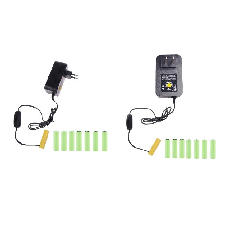 AC-DC Power Supply Adapter Kit with USB Charger Replace 2-8pcs AA Batteries