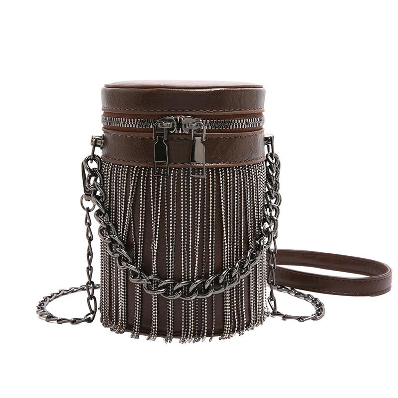 

сумки2025 нова маленька сумка корейська версія модна бахрома плечова сумка жіноча нішева універсальна сумка-циліндр через плече тренд