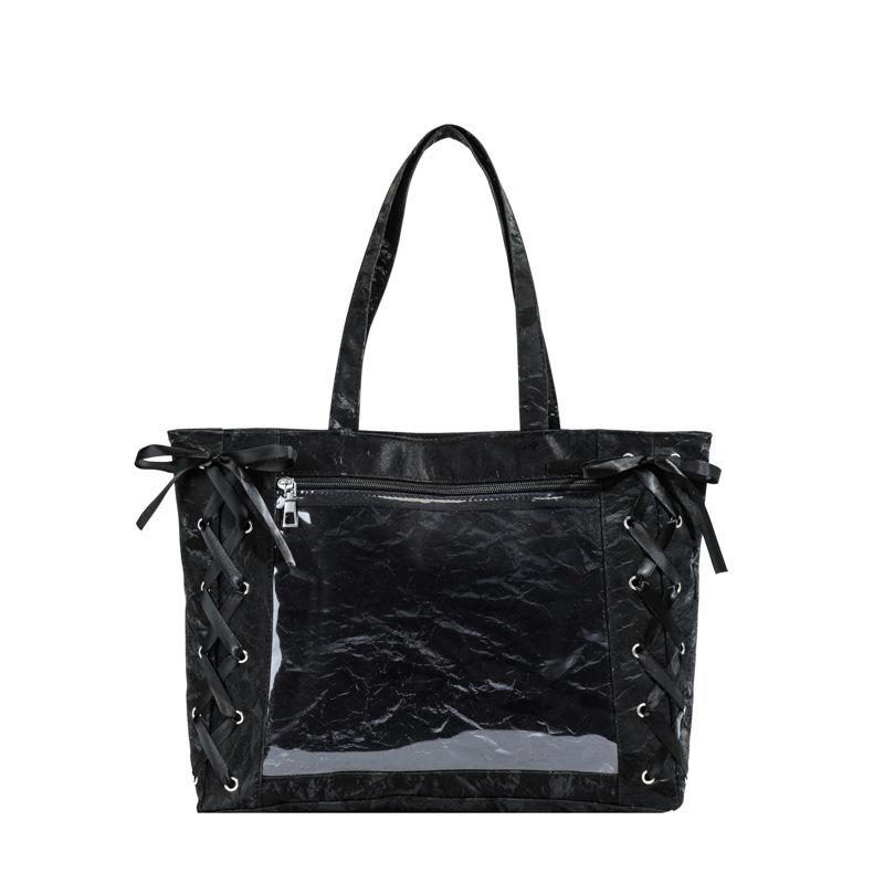 Large Capacity Tote Bag Female Sweet Girl Two-dimensional Transparent 2025 Spring and Summer Small Fresh Shoulder Armpit Bag