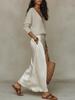 Women's Chic Satin Maxi Dress 2 Pieces Sets Sexy Straps Sleeveless Long Sleeve Top Evening Dresses Elegant New Party Street Gown