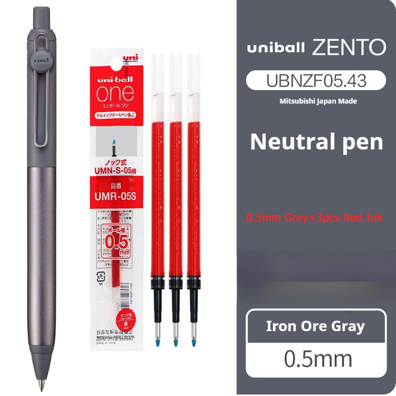 Japanese uni-ball ZENTO Gel Ink Pen Limited Flow Model Metal Push Ultra-Smooth Writing 0.38/0.5mm Signing for Students Business