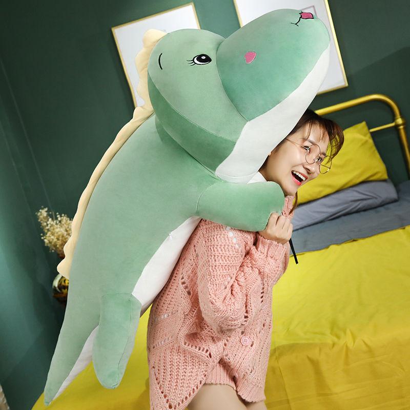 Dinosaurier-Plüschtierpuppe, die mit dir auf dem Bettkissen schläft. Süße Puppe für Mädchen. Große Stoffpuppe. Geburtstagsgeschenk