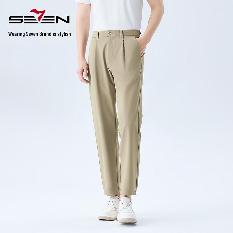 Qipai Men s 2026 Spring Single Pleat Casual Pants 32