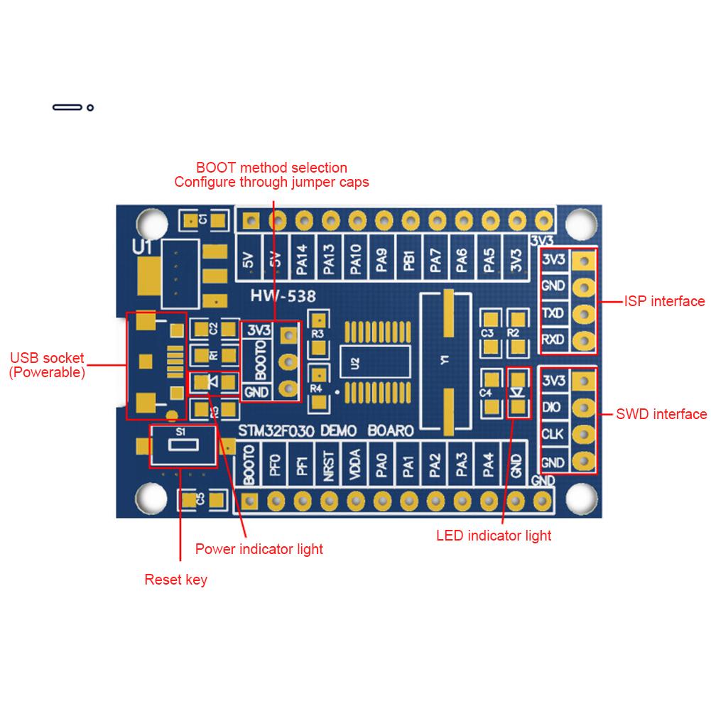 

32-розрядна міні-плата для розробки систем STM32F030F4P6 48 МГц CORTEX-M0 Плата для розробки систем China Mainland