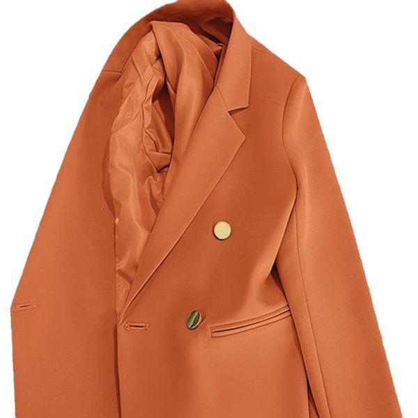 Costum Negru Larg pentru Femei Plus Size cu Nasture Metalic