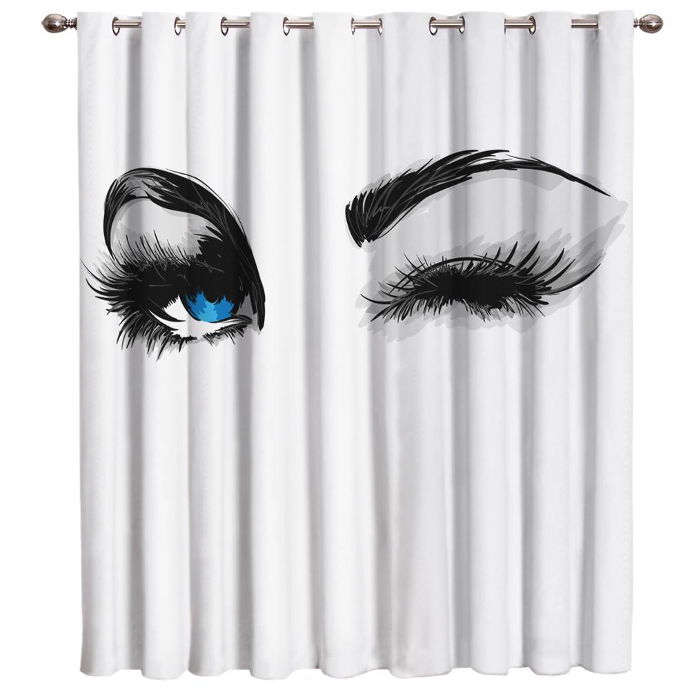 Глаза женские ресницы красивые новые простые шторы украшения дома шторы современные — фото 15