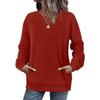 European and American New Style Loose Round Neck Velvet Sweatshirt for Women Solid Color Versatile Long-sleeved Velvet Top