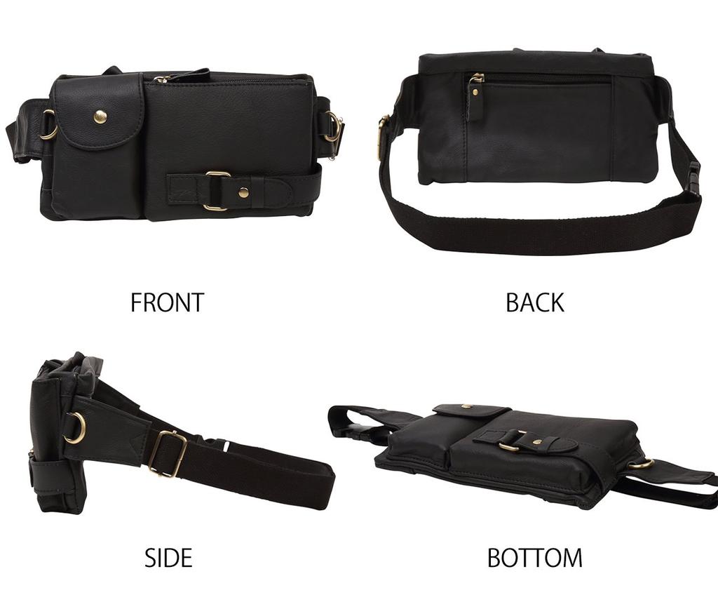 monolife Hüfttasche [monolife] Tasche, Beutel, Leder, Herren, Damen, (Schwarz)