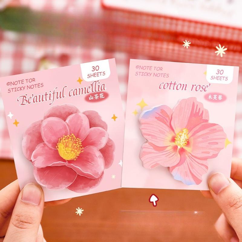 Cute Special Shaped Gift Flowers Sticky Notes Students Can Cartoon High Value Message Cherry Blossom N Times Kawai Stationery